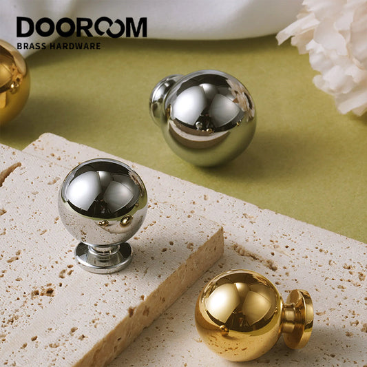 Dooroom Brass rotundity Furniture Handles Modern Simplicity Wardrobe Dresser Cupboard Cabinet Door Drawer Shoe Box handle DOOROOM