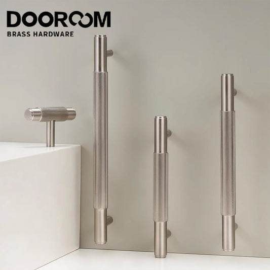Dooroom Brass Stripe Furniture Handles Modern Brass Grey Wardrobe Dresser Cupboard Cabinet Drawer Shoe Box Wine Bar Pulls Knobs DOOROOM