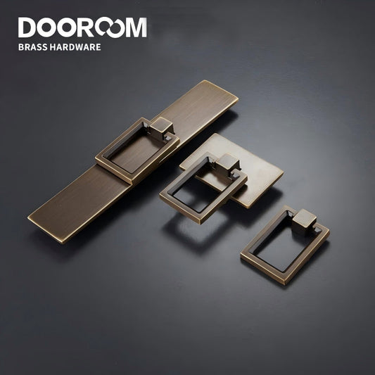 Dooroom Brass Furniture Handle Wardrobe Dresser Cupboard Cabinet Drawer Pull Modern Southeast Asia HK American Knob Black Bronze DOOROOM