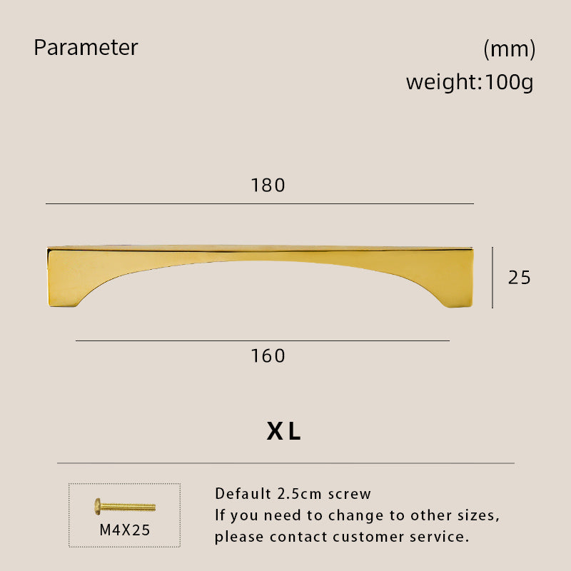 Dooroom High Quality Solid Brass Handle Minimalist Design Window Cabinet Door Drawer Kitchen Handle DOOROOM