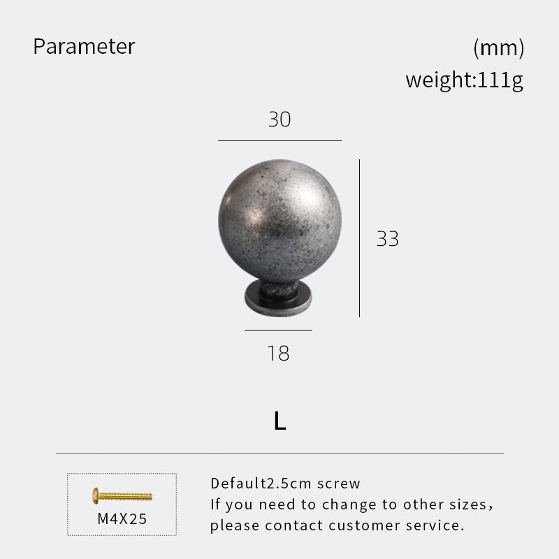 Dooroom Ancient Silver Vintage Style Round Brass Handle Wardrobe Dresser Cupboard Cabinet Door Drawer Shoe Box Handle DOOROOM