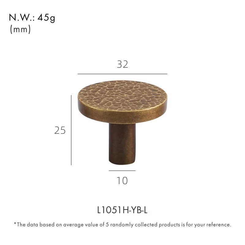 Dooroom Brass Furniture Handles Modern Hammered Round Hexagon Pulls Wardrobe Dresser Cupboard Cabinet Drawer Wine Bar Knobs DOOROOM
