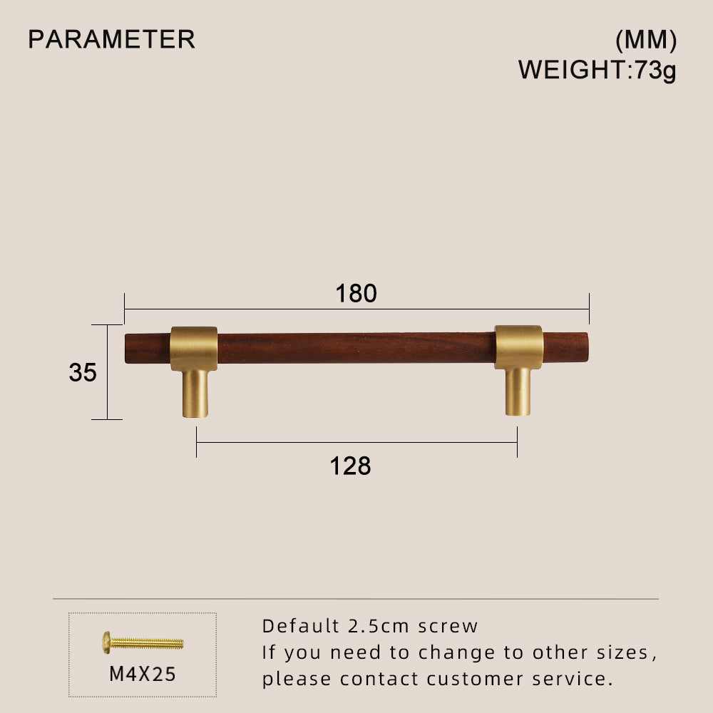 Dooroom Brass Walnut Solid Wood Furniture Handles Closet Wardrobe Cupboard Dresser Nordic Drawer Knob Armario Modern Hardware DOOROOM