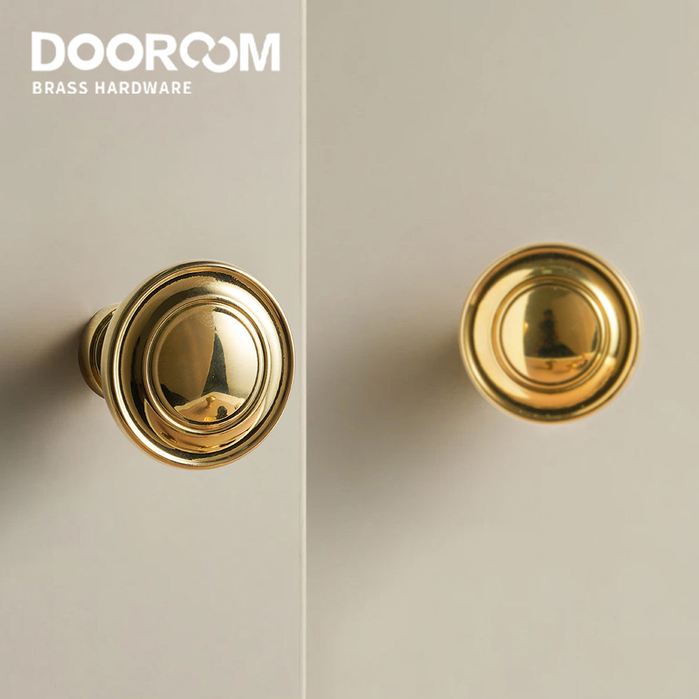 Dooroom Solid Brass Handle Superior Quality Wardrobe Cabinet Round Drawer Knob Mushroom Type Porcelain Bling Single Hole Handle DOOROOM