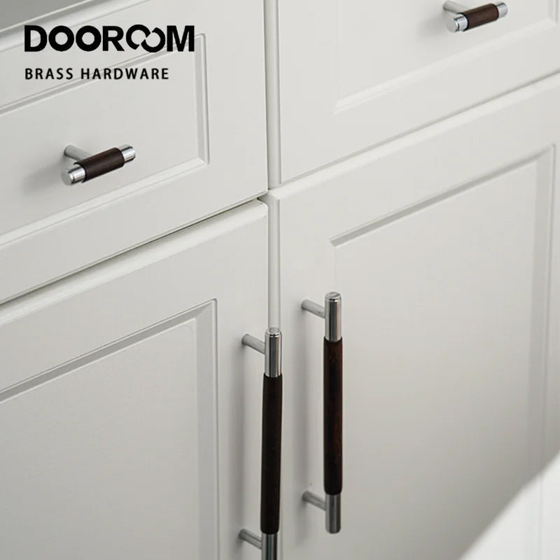 Dooroom Brass Furniture Handles Wood Wardrobe Cupboard T-bar Drawer Knob Kitchen Cabinet Drawer Gabinete Pull Modern Hardware DOOROOM