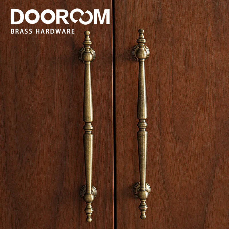 Dooroom Bronze Solid Antique Brass Cabinet Handles Wardrobe Pull Cupboard Door Knob Kitchen Accessories Retro Furniture Hardware DOOROOM