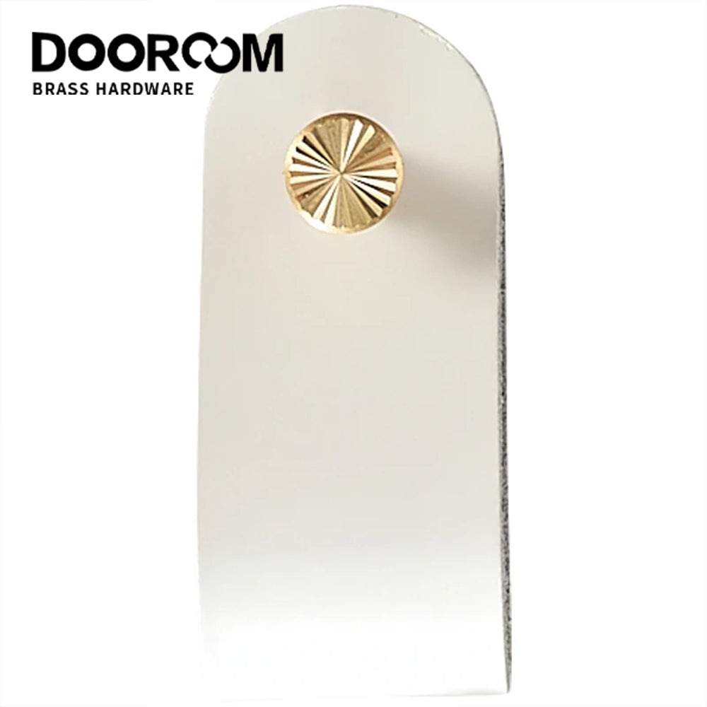 Dooroom Brass Furniture Handles Red Cow Leather Nordic DOOROOM
