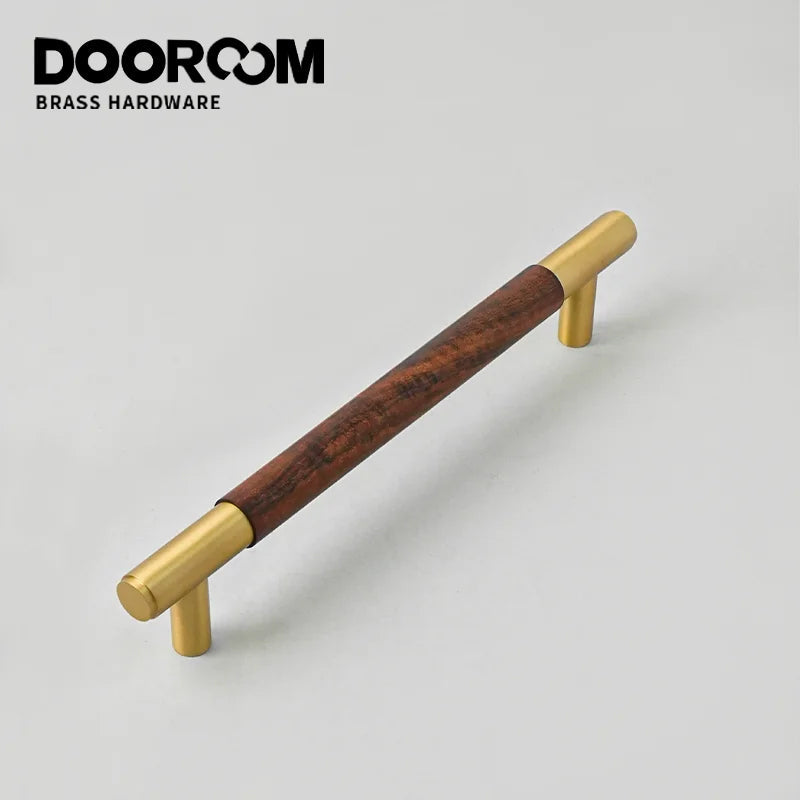 Dooroom Antique Brass Door Double Single Sided Stripe Linear Pull Bar Walnut Wood Gate Glass Door Shower Room Handles DOOROOM