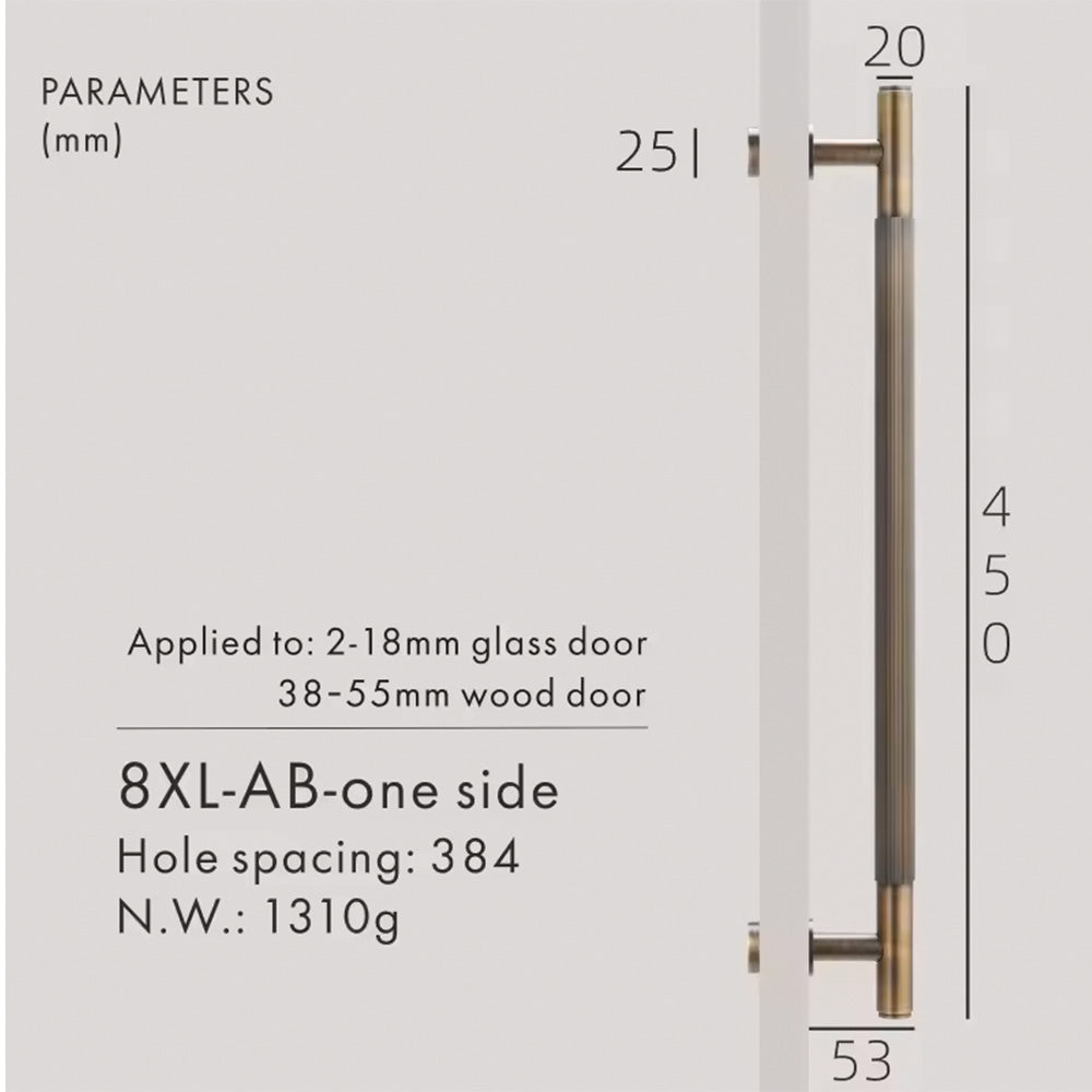 Dooroom Brass Double Single Sided Linear Striped Pull Bar Wood Gate Furniture Handle Door Handle Matt Gold Black Handle DOOROOM