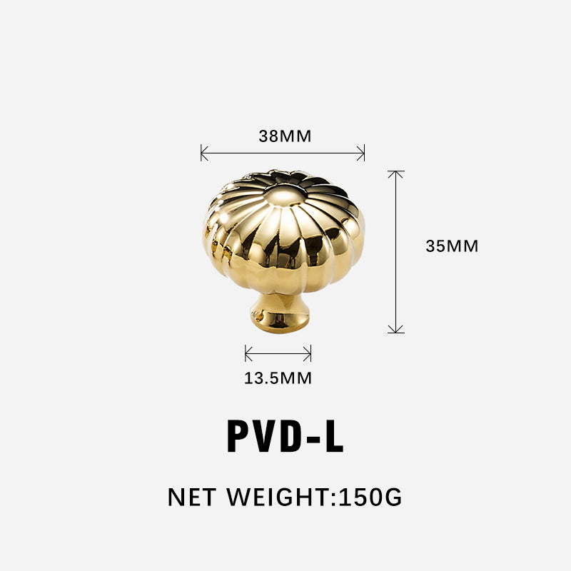 Dooroom Brass Furniture Handles Modern Pumpkin Shiny PVD Gold Bright Chrome Wardrobe Dresser Cupboard Cabinet Shoe Box Knobs DOOROOM