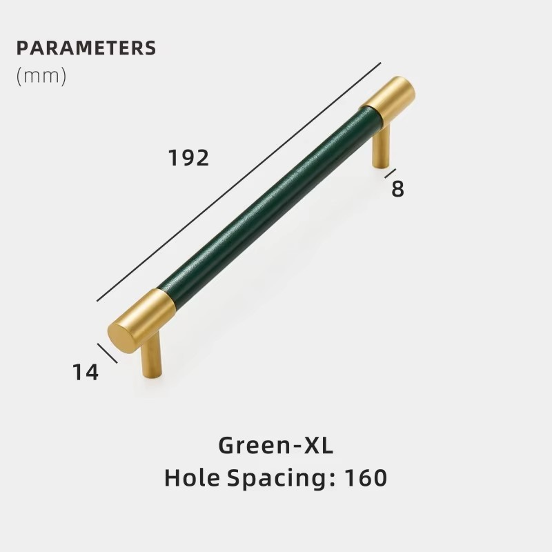 Dooroom Brass Furniture Handles Real Leather Nordic Simple Pulls Cupboard Wardrobe Dresser Shoe Box Drawer Wine Bar Cabinet Knob DOOROOM