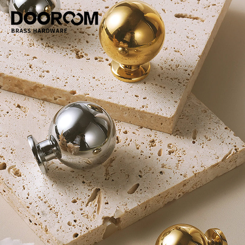 Dooroom Brass rotundity Furniture Handles Modern Simplicity Wardrobe Dresser Cupboard Cabinet Door Drawer Shoe Box handle DOOROOM