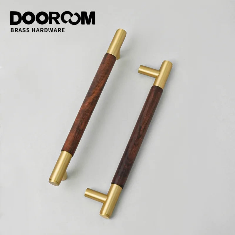 Dooroom Antique Brass Door Double Single Sided Stripe Linear Pull Bar Walnut Wood Gate Glass Door Shower Room Handles DOOROOM