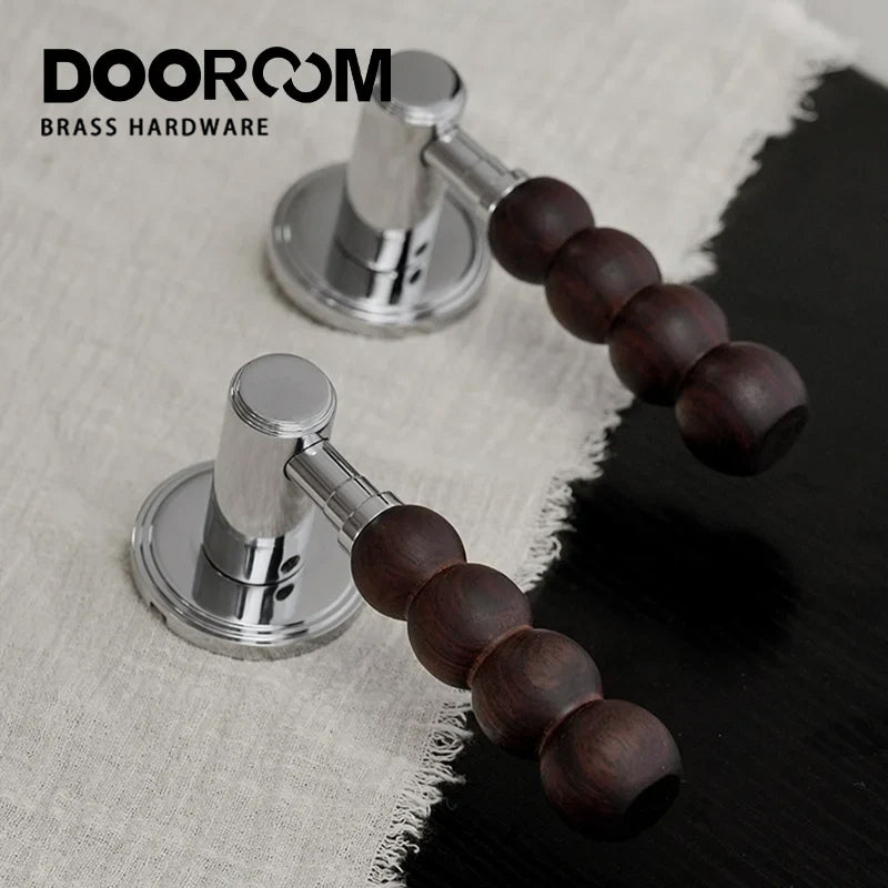 Dooroom Brass Walnut Door Lock Set Modern Walnut Wood Modern Furniture Room Door Handle Magnetic Mute Bathroom Bedroom Door Lock DOOROOM