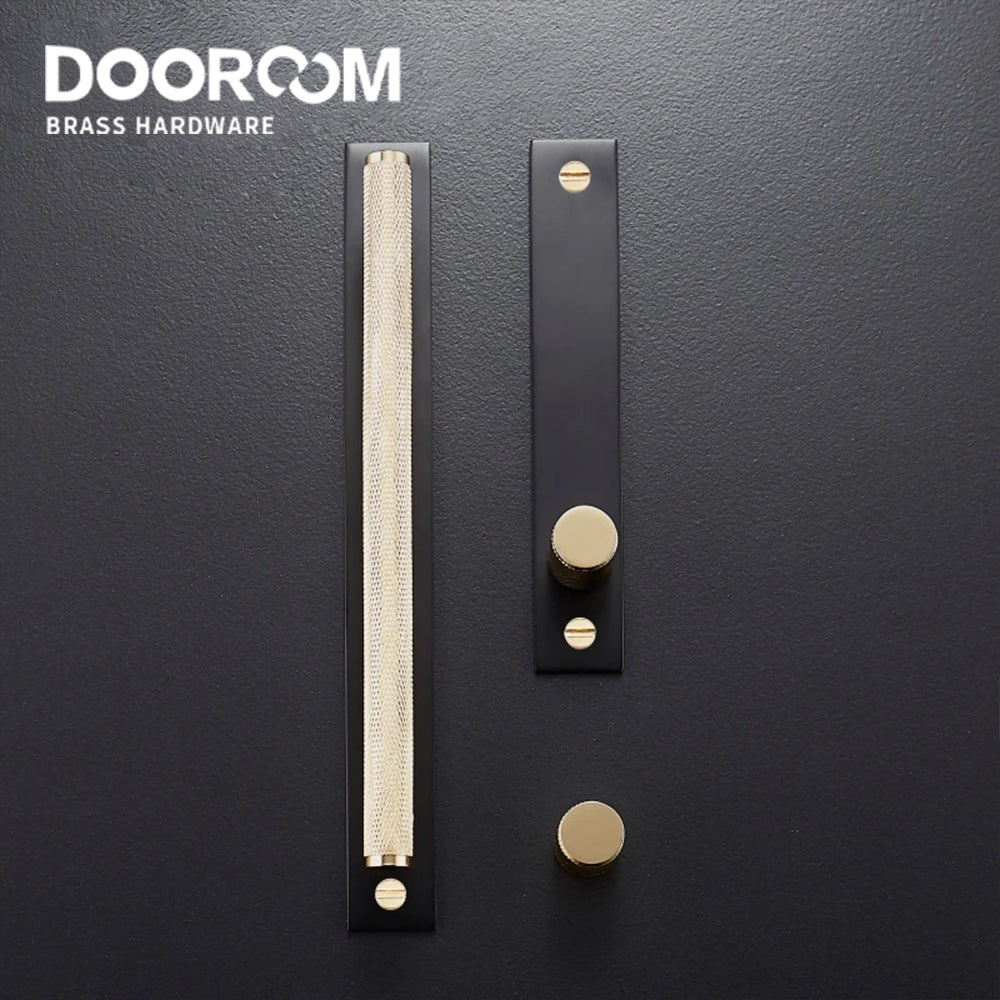 Dooroom Brass Furniture Knurled Unfold/Conceal Install Modern Gold Black Wardrobe Dresser Cupboard Cabinet Drawer Pulls  bar DOOROOM
