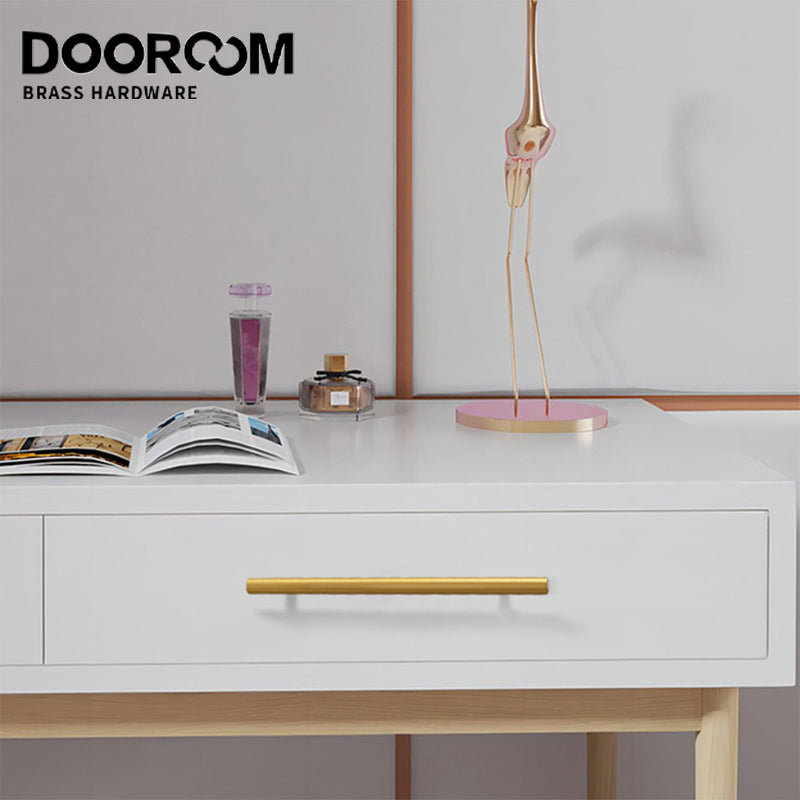 Dooroom Yu'an Brass Furniture Handles Nordic Modern Pastoral Wardrobe Dresser Cupboard Drawer Cylinder Black/Gold Pulls Knobs DOOROOM