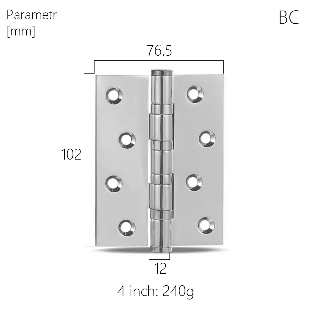 One Piece-Dooroom Brass Thick Bearing Hinges 4"x3"x3mm, 5"x3"x3mm Solid Wood Door American Black Gold Mute Hinges With Screws DOOROOM
