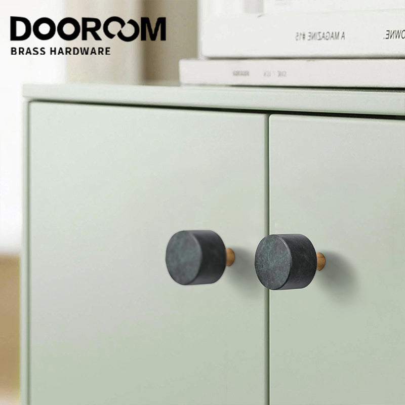 Dooroom Brass Marble Crystal Stone Furniture Handles White Green Long Round Pulls Cupboard Wardrobe Dresser Drawer Cabinet Knobs DOOROOM