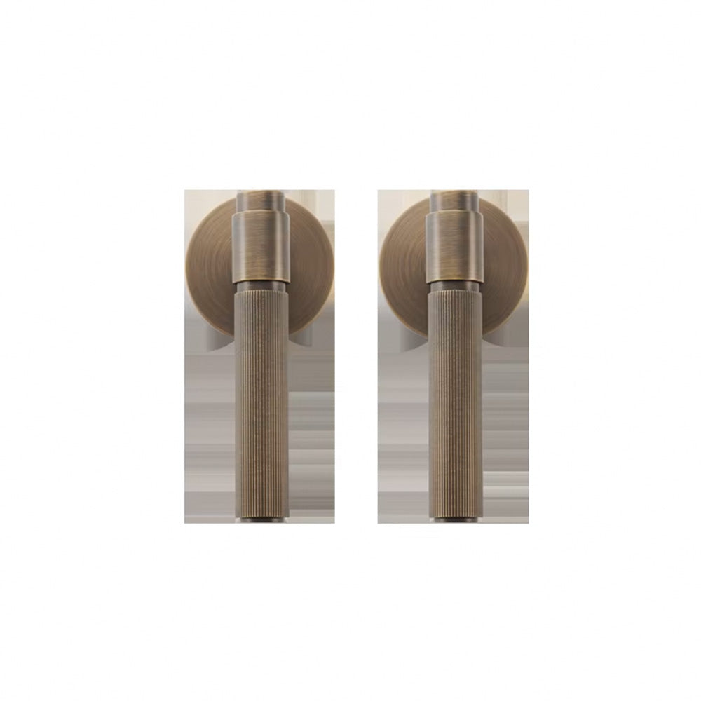 Dooroom US Standard for 2-1/8" Brass Privacy Passage Stripe Door Lock Set Gold Black Antique Bronze Optional Round Panel DOOROOM