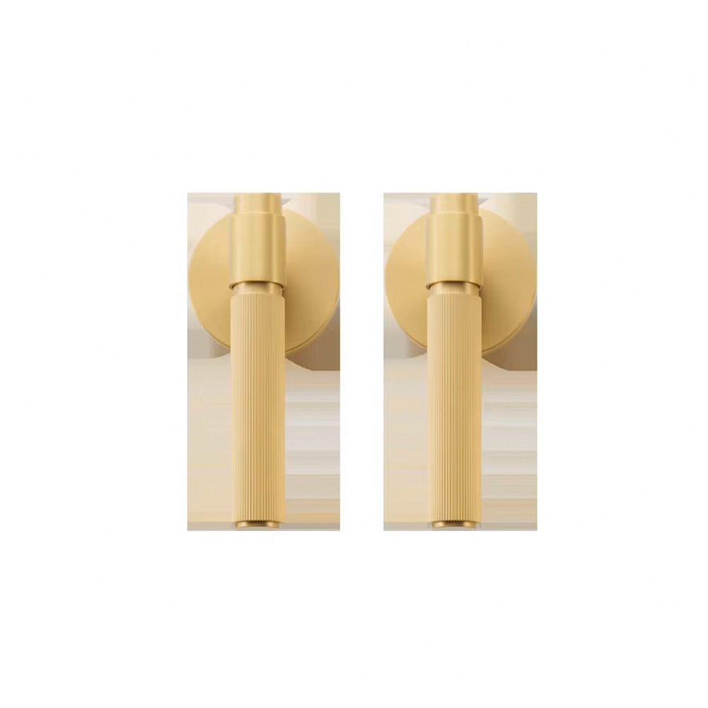 Dooroom US Standard for 2-1/8" Brass Privacy Passage Stripe Door Lock Set Gold Black Antique Bronze Optional Round Panel DOOROOM