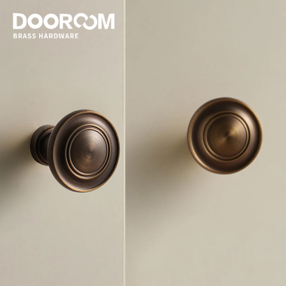 Dooroom Solid Brass Handle Superior Quality Wardrobe Cabinet Round Drawer Knob Mushroom Type Porcelain Bling Single Hole Handle DOOROOM