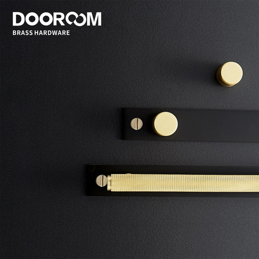 Dooroom Brass Furniture Knurled Unfold/Conceal Install Modern Gold Black Wardrobe Dresser Cupboard Cabinet Drawer Pulls  bar DOOROOM