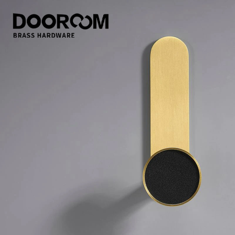 Dooroom Brass Real Leather Cabinet Handles Cupboard Door Pulls Bearing Hooks Bathroom Indoor Kitchen Hallway Wall Clothes Hook DOOROOM