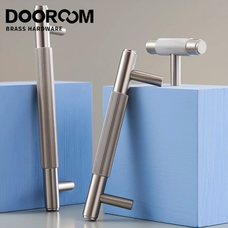 Dooroom Brass Stripe Furniture Handles Modern Brass Grey Wardrobe Dresser Cupboard Cabinet Drawer Shoe Box Wine Bar Pulls Knobs DOOROOM