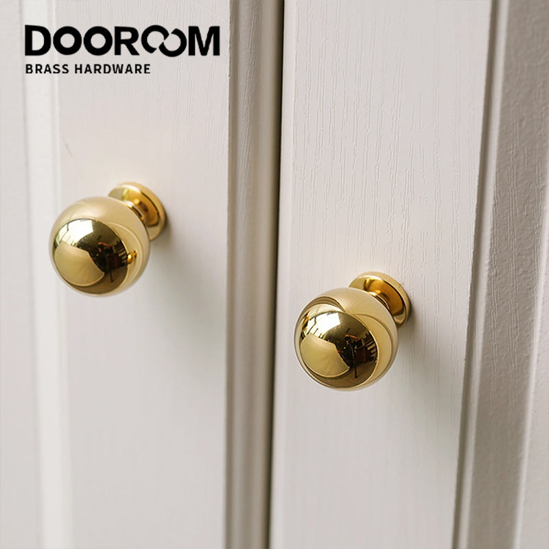 Dooroom Brass rotundity Furniture Handles Modern Simplicity Wardrobe Dresser Cupboard Cabinet Door Drawer Shoe Box handle DOOROOM