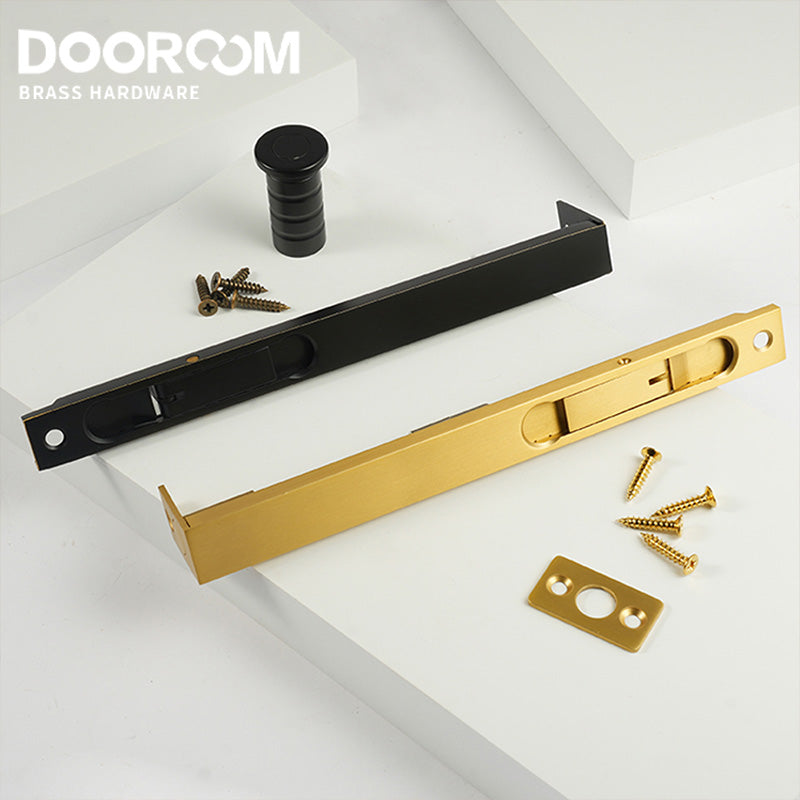 Dooroom New Brass Sliding Door Lock Set Handles American Push Pull Interior Living Room Bathroom Balcony Kitchen Security Slide DOOROOM