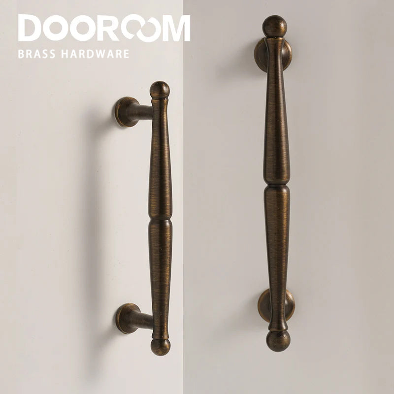 Dooroom Brass Furniture Handles Wardrobe Dresser Cupboard Cabinet Drawer Knob Black Bronze Gold American Pastoral European Pull DOOROOM