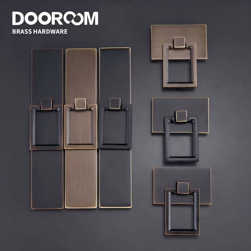 Dooroom Brass Furniture Handle Wardrobe Dresser Cupboard Cabinet Drawer Pull Modern Southeast Asia HK American Knob Black Bronze DOOROOM