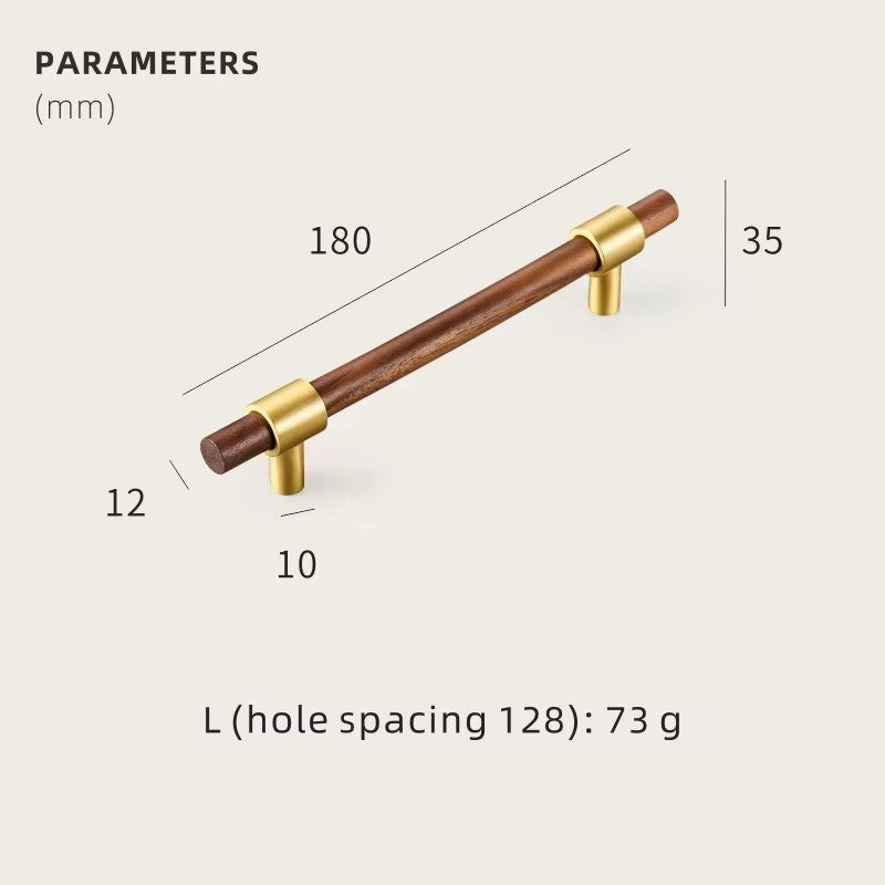 Dooroom Brass Black Walnut Furniture Handles Original Modern Nordic Pull Cupboard Wardrobe Dresser Shoe Box Drawer Cabinet Knobs DOOROOM