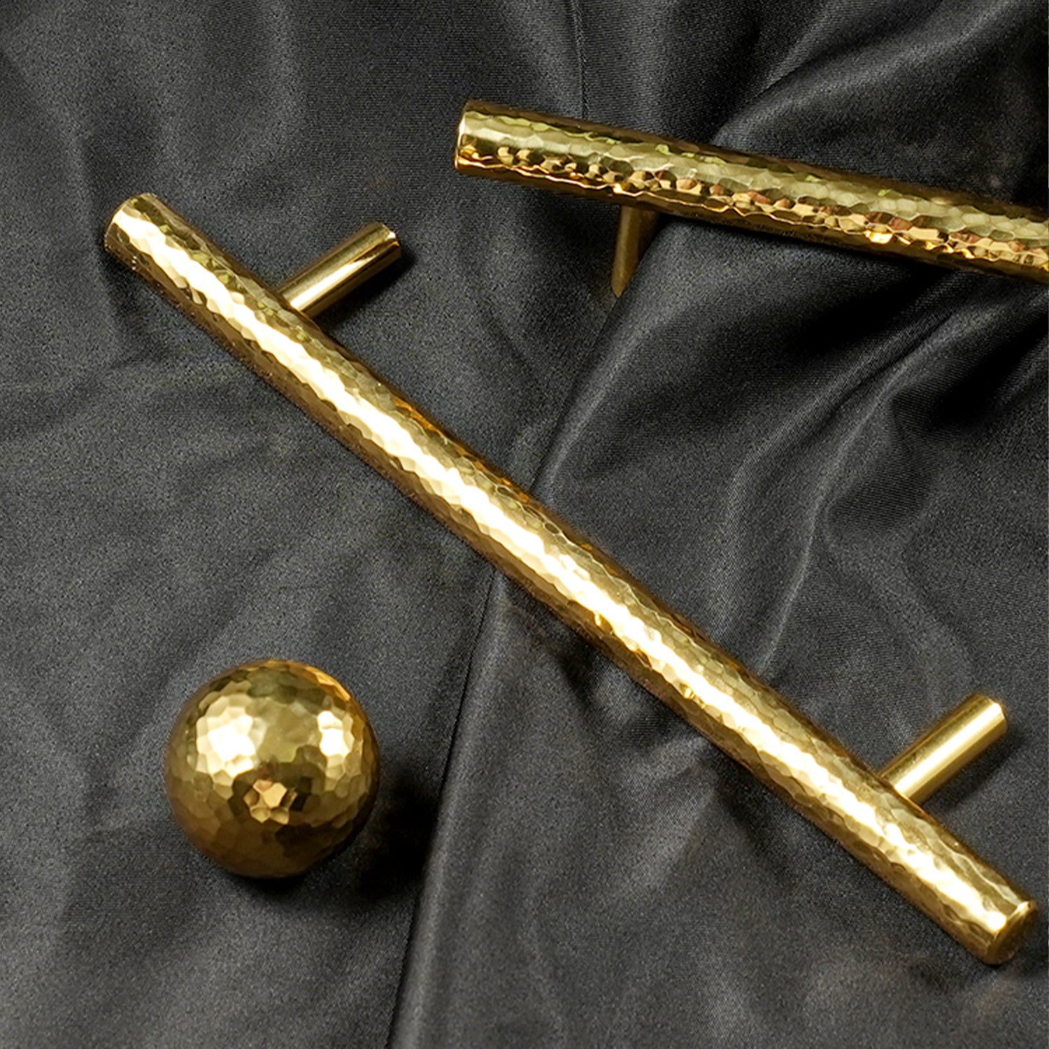 Set of 6 Vintage Hammered Bar Pulls DOOROOM