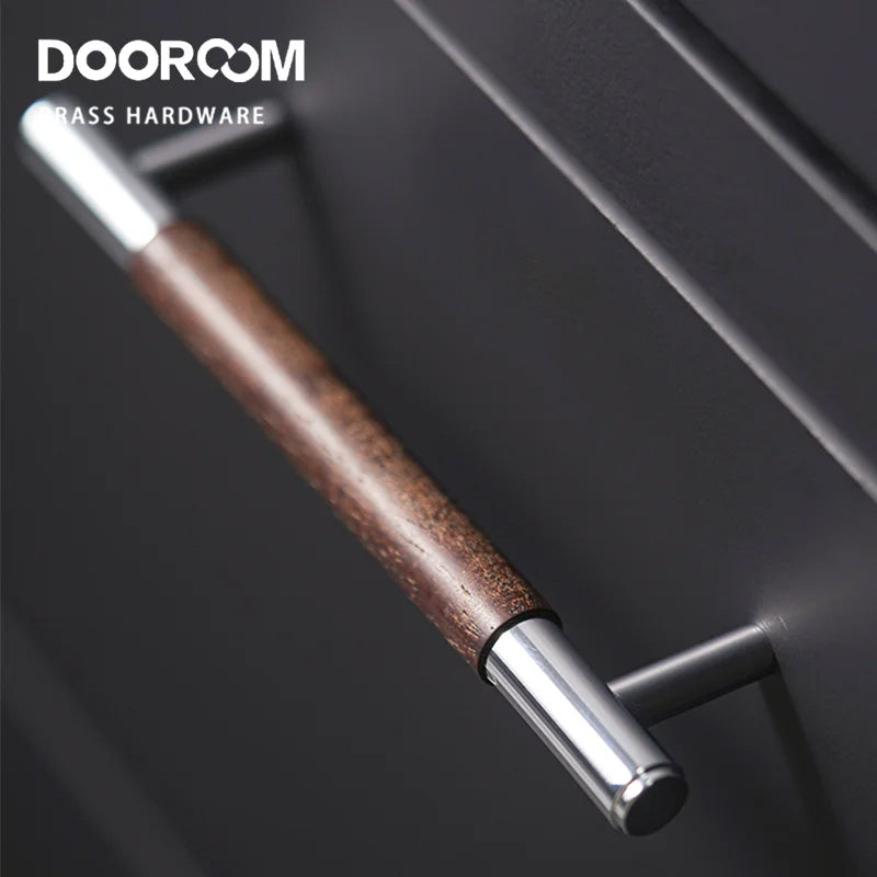 Dooroom Brass Furniture Handles Wood Wardrobe Cupboard T-bar Drawer Knob Kitchen Cabinet Drawer Gabinete Pull Modern Hardware DOOROOM