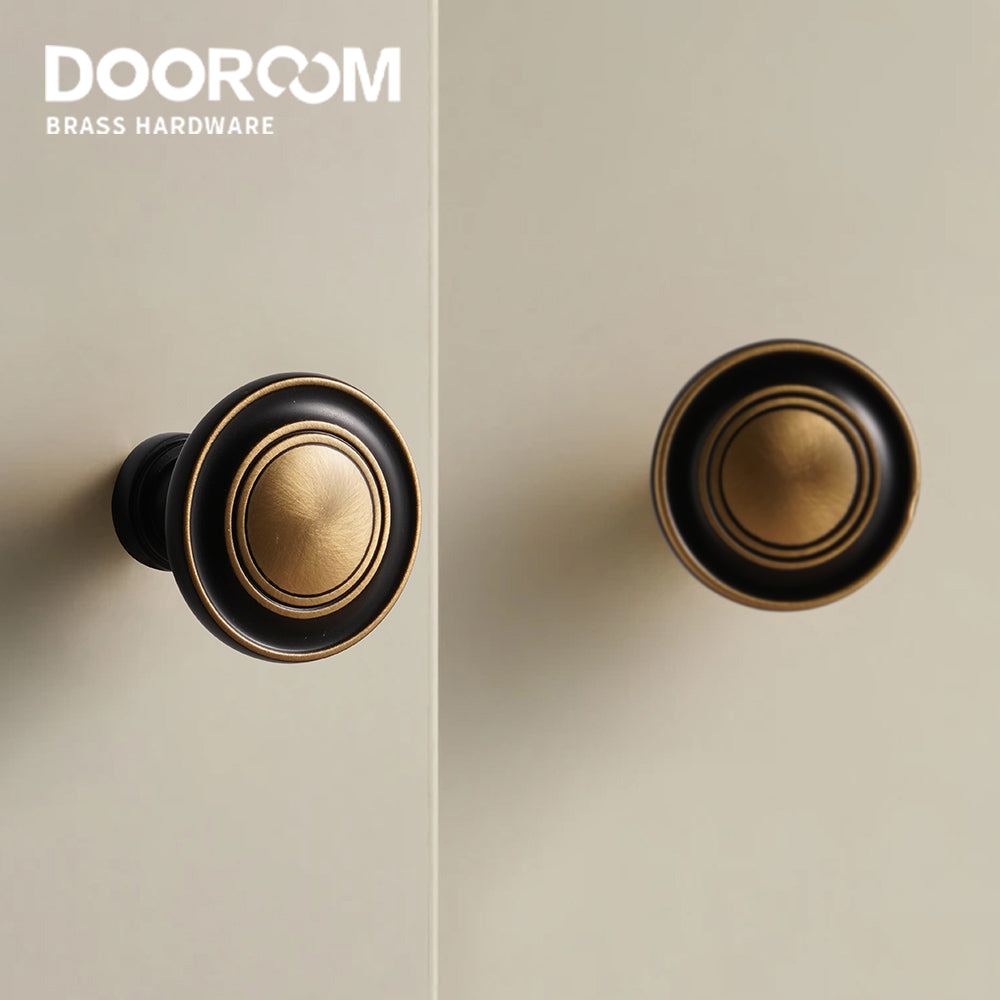 Dooroom Solid Brass Handle Superior Quality Wardrobe Cabinet Round Drawer Knob Mushroom Type Porcelain Bling Single Hole Handle DOOROOM