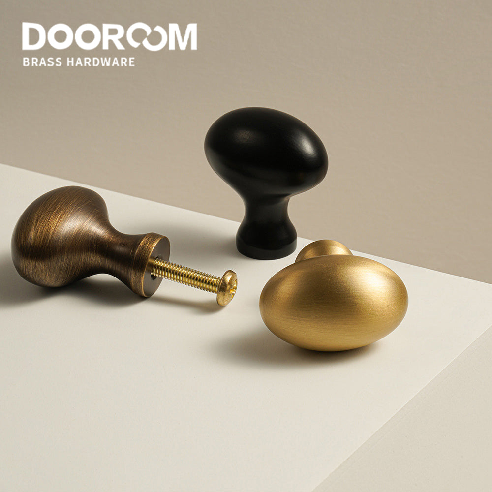 Dooroom Brass Egg Furniture Handles Wardrobe Dresser Cupboard Cabinet Door Drawer Shoe Box Pulls Pastoral Mediterranean Knobs DOOROOM