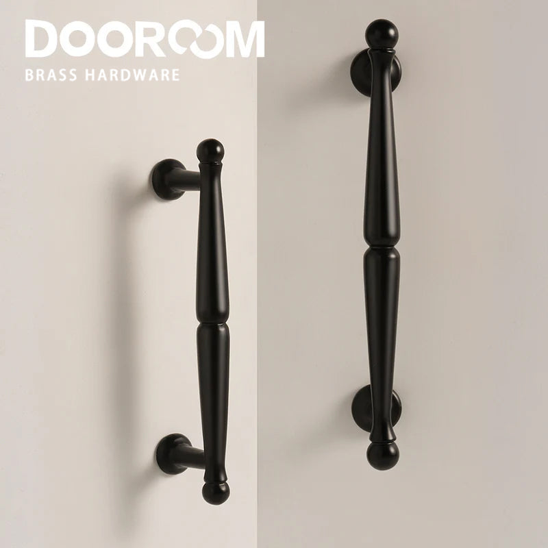 Dooroom Brass Furniture Handles Wardrobe Dresser Cupboard Cabinet Drawer Knob Black Bronze Gold American Pastoral European Pull DOOROOM