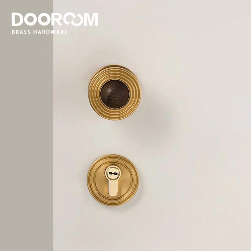 Dooroom Brass and numb Door Lock Set Simplicity Interior Bedroom Bathroom Lock Door Dummy Lock Passage Privacy Lock DOOROOM