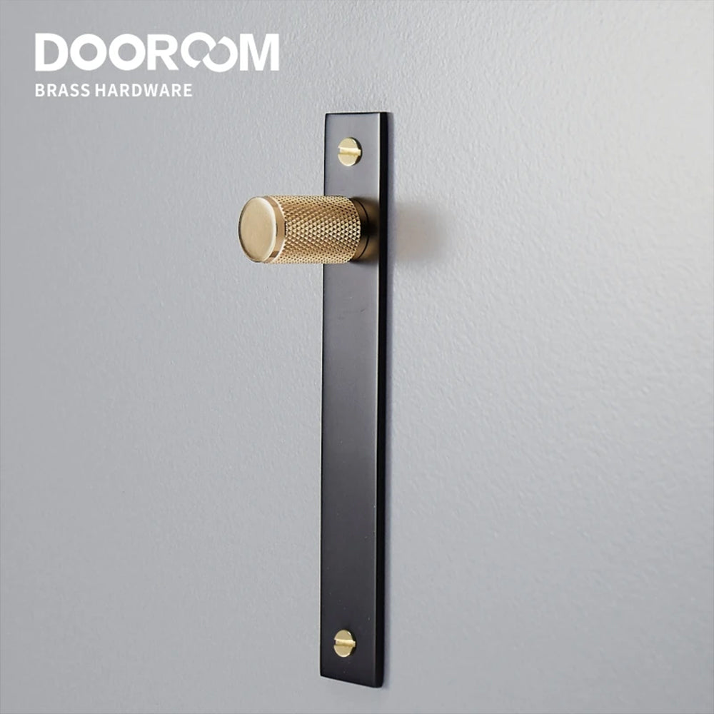 Dooroom Brass Furniture Knurled Unfold/Conceal Install Modern Gold Black Wardrobe Dresser Cupboard Cabinet Drawer Pulls  bar DOOROOM