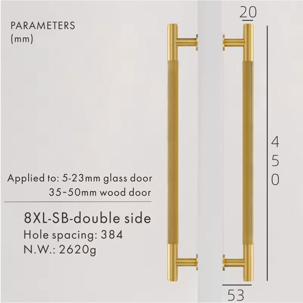 Dooroom Brass Double Single Sided Linear Striped Pull Bar Wood Gate Furniture Handle Door Handle Matt Gold Black Handle DOOROOM