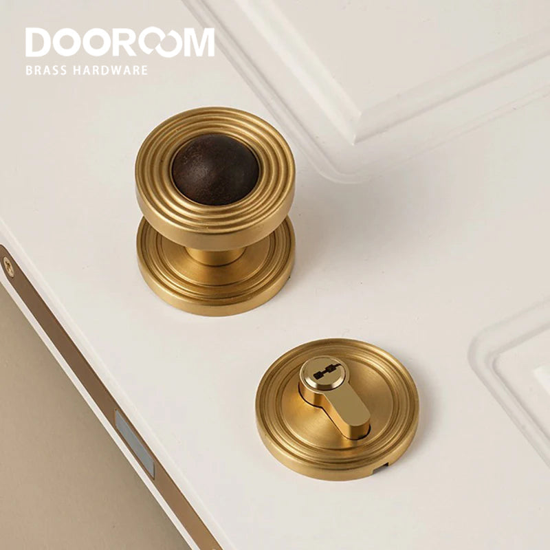 Dooroom Brass and numb Door Lock Set Simplicity Interior Bedroom Bathroom Lock Door Dummy Lock Passage Privacy Lock DOOROOM