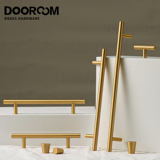 Dooroom Yu'an Brass Furniture Handles Nordic Modern Pastoral Wardrobe Dresser Cupboard Drawer Cylinder Black/Gold Pulls Knobs DOOROOM