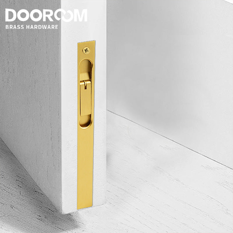 Dooroom New Brass Sliding Door Lock Set Handles American Push Pull Interior Living Room Bathroom Balcony Kitchen Security Slide DOOROOM