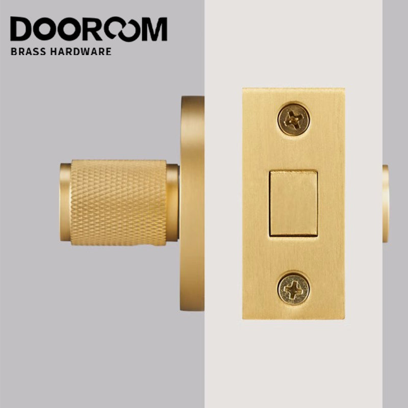 Dooroom Solid Brass Copper knob BK One Word Emergency Sliding Door Lock Copper Wire Black Bathroom Sliding Door Lock Copper DOOROOM