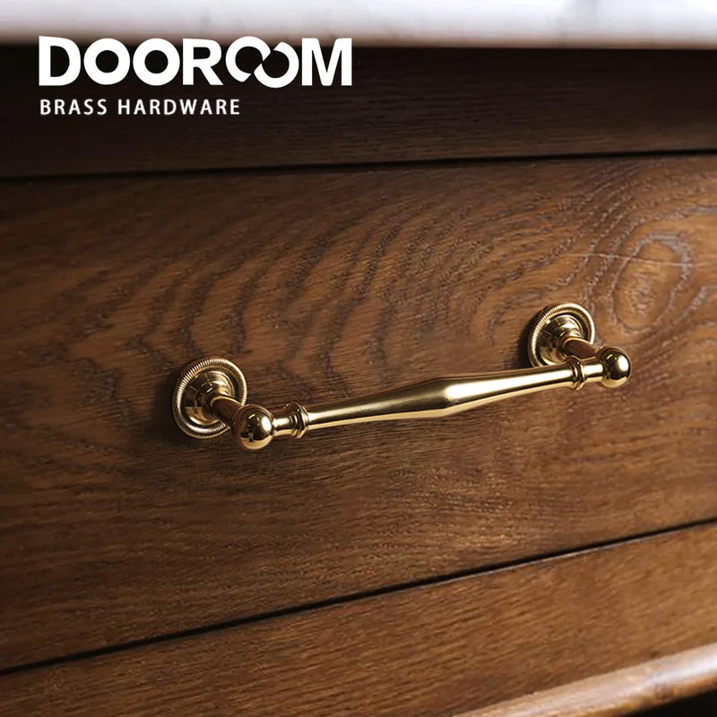 Dooroom Brass Furniture Handles Antique Brass Retro Style Cupboard Wardrobe Dresser Shoe Box Drawer Cabinet Pulls DOOROOM