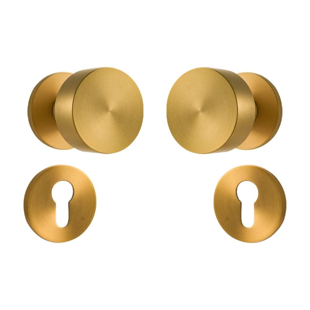 Dooroom Brass Door Lock Set Modern Brass Black Nickel Interior Bedroom Bathroom Double Wood Door Lever Set Dummy Handle Passage DOOROOM