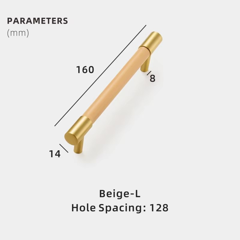 Dooroom Brass Furniture Handles Real Leather Nordic Simple Pulls Cupboard Wardrobe Dresser Shoe Box Drawer Wine Bar Cabinet Knob DOOROOM