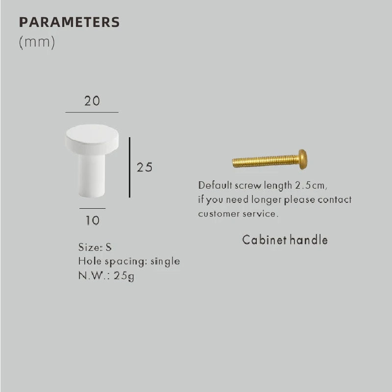 Dooroom Brass Matt White Round Cabinet Handles Wardrobe Drawer Knobs Kids' Room Indoor Kitchen Hallway Wall Clothes Hook DOOROOM