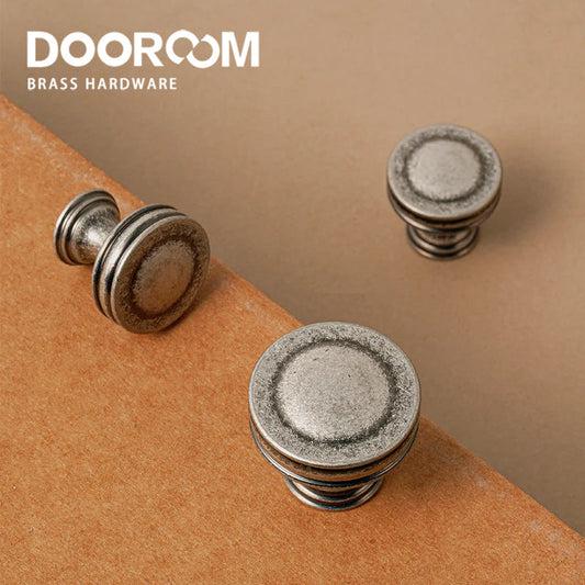 Dooroom Brass Vintage Style Antique Silver Furniture Handles Pulls Cupboard Wardrobe Dresser  Wine Bar Drawer Cabinet Knobs DOOROOM